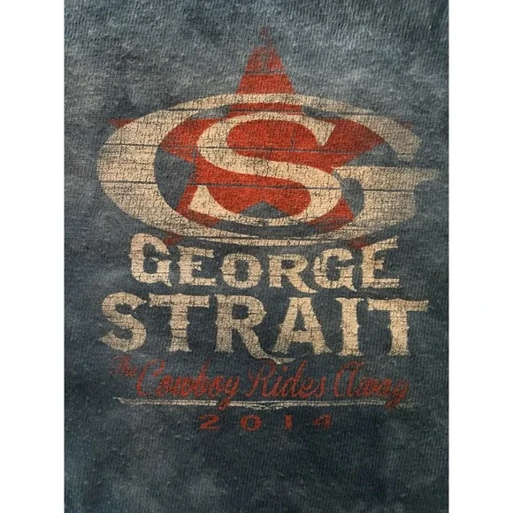 GEORGE STRAIT The Cowboy Rides Away 2014‎ Concert Distressed Tie-dye Large Shirt - Picture 4 of 8